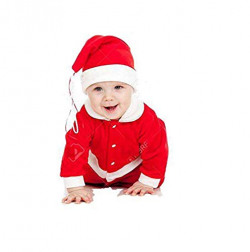 OSMOSIS Christmas Santa Claus Dress/Costume for Kids (0-6 Months)