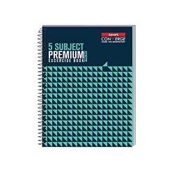 Luxor 5 Subject Spiral Premium Exercise Notebook, Single Ruled - (18cm x 24cm), 250 Pages