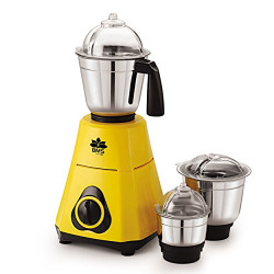 Bms Lifestyle Powermix Pm-01 550-Watt Mixer Grinder with 3 Stainless Steel Jars, Yellow