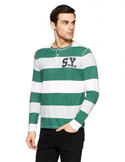 Amazon Brand - Symbol Men's Plain Regular Fit T-Shirt (SS18PLK182B_Grery and Green_L)