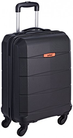 Safari Regloss Antiscratch 55 Cms Polycarbonate Black Cabin 4 wheels  Hard Suitcase