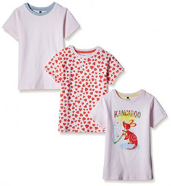 Cloth Theory Girls' T-Shirt (CTZO3_Multi-Colored_2-3 Years)