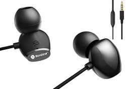 Novateur R77 Headphones Stereo HiFi Bass Wired in-Ear Earphones with Mic for All Smart Phones,Tablets and PC (Black)