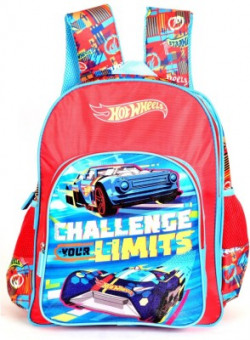 Hot Wheels Pre-School Challenge 36cm Nursery (LKG/UKG/1st std) School Bag(Red, Blue, 14 inch)
