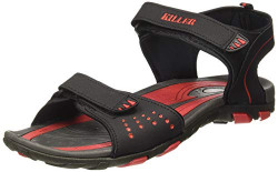 KILLER Unisex's Black Sandals-6 UK/India (40 EU) (KLMF-1298)