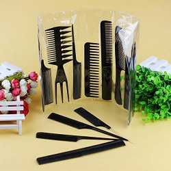 MAHEK ACCESSORIES Professional Pack of 10 Different Pieces Salon Hair Comb Set (Multicolour)