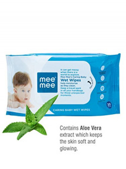 Mee Mee Caring Baby Wet Wipes, Aloe Vera (30 Pieces)