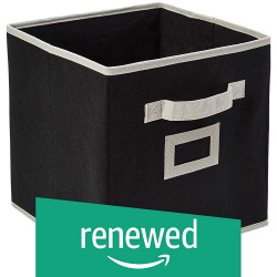 (Renewed) Amazon Brand - Solimo Fabric Foldable Storage Organiser, Black