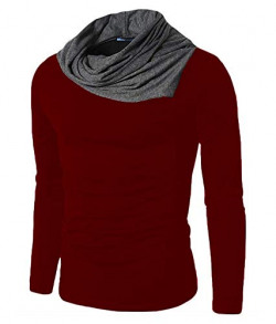 Leotude Full Sleeve Tshirt for Winter Muffler Style (Maroon, Small)