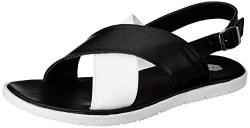 Amazon Brand - Symbol Men's Black/White Sandals-9 (AZ-KY-315A)
