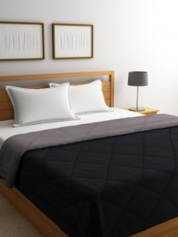Bombay Dyeing Solid Double Comforter(Polyester, Black, Grey)