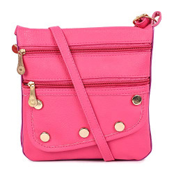 Auriel Women's PU Sling Handbag (Pink)