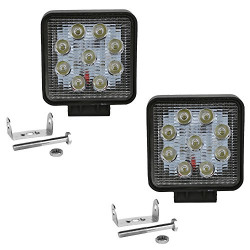 Autofy Square Aluminium Universal Projector Fog Light for All Bikes (27W, White Light, Set of 2)