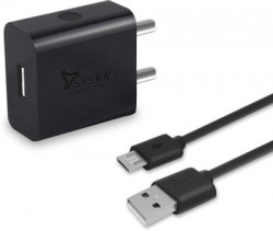 Syska WC-2A / WC-2A-BK 2 A Mobile Charger with Detachable Cable(Black, Cable Included)