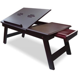 Gorevizon Wood Portable Laptop Table(Finish Color - BROWN, Pre Assembled)
