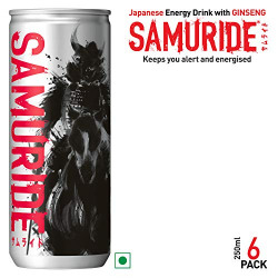 SAMURIDE Ginseng Based Energy Drink - Pack of 6, x 250 ml