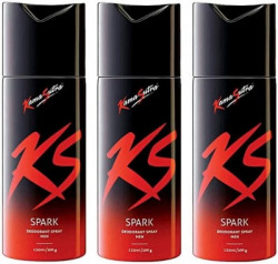 KS Spark (450 ml, Pack of 3) Deodorant Spray  -  For Men(450 ml, Pack of 3)