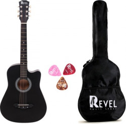 Revel RVL-38C-LGP-BK Linden Wood Acoustic Guitar(Black)