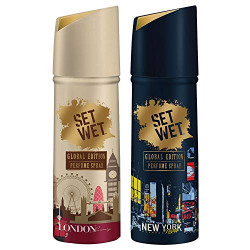 Set Wet Global Global Edition London Luxury and New York Nights Perfume Spray, 120 ml (Pack of 2)