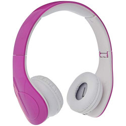 AmazonBasics Volume Limited Wired Over-Ear Headphones for Kids with Two Ports for Sharing, Pink