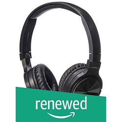 (Renewed) AmazonBasics Lightweight On-Ear Headphones - Black