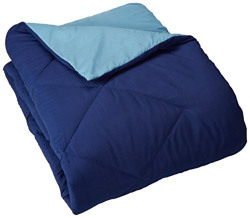 AmazonBasics Reversible Microfiber Comforter - King (102 x90 ) - Navy Blue