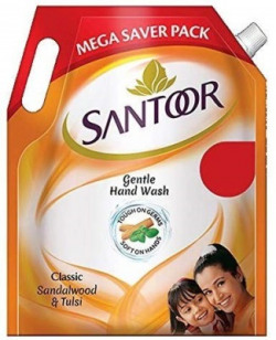 Santoor Gentle Wash Classic Sandalwood and Tulsi Handwash Pouch(1500 ml)