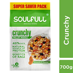 Soulfull Millet Muesli - Crunchy, Contains Almonds & Raisins- 700g