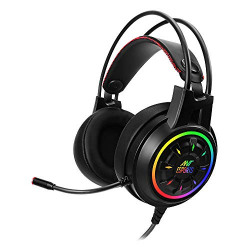 Ant Esports H707 HD RGB LED Gaming Headset for PC / PS4 / Xbox One/Nintendo Switch, Mac, Noise Cancelling Over-Ear Headphones with Mic
