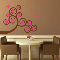 Nilaya by Asian Paints Large Wall Pink Floral Branch Wall Sticker  Sticker(Pack of 1)