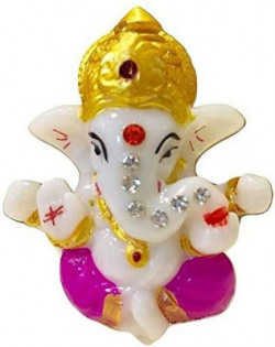GW Creations Beautiful Mini Ganesha Decorative Showpiece  -  12 cm(Polyresin, Multicolor)