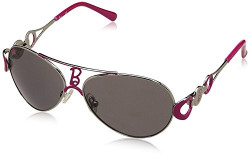 Barbie UV Protected Aviator Girl's Sunglasses - (BARO-1031-210_Shiny Pink|51|Grey Color Lens)