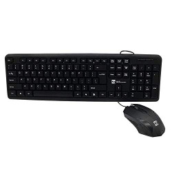 BRIX R8 KM1901 Wired Keyboard and Mouse, Ultra Thin Full Size USB Wire Corded Keyboard Mouse Combo