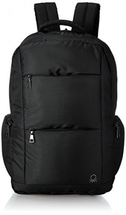 United Colors of Benetton 24 Ltrs Black Laptop Backpack (0IP6BKPD0001I-100)