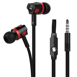 pTron HBE5 Raptor in-Ear Stereo Wired Headphones with Mic - (Black and Red)