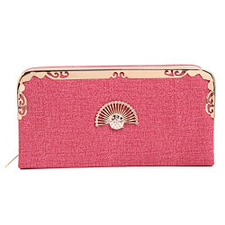 Fiona Trends Women's Pink Faux Leather Clutch(FT14-pink)