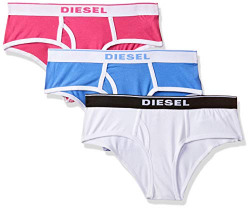 Diesel Women's Plain/Solid Panty (Pack of 3) (00SQZS 0EAUF_Blue/Pink/White_XS)