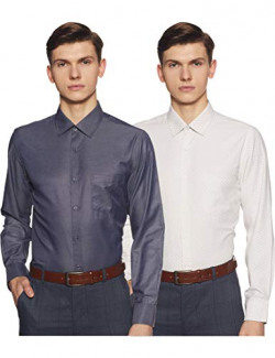 Diverse Men's Printed Slim Fit Formal Shirt (Combo Pack of 2)(DCMFFCMSC15L03-71_Multicolor_40)