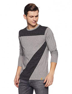 Campus Sutra Men Front Design Full Sleeve T-Shirt(SS16PRM_RNFSCHTR_M_PLN_GRCH_L) Grey
