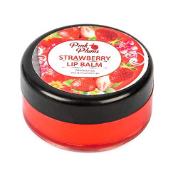 Pink Plums Strawberry Lip Balm for Moisturise Dry & Cracked Lips, 5g