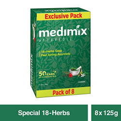Medimix Ayurvedic Classic 18 Herbs Soap, 125 g (Pack of 8)