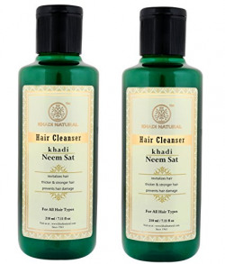 Khadi Natural Herbal Neem Sat Hair Cleanser (Shampoo), 210ml (Pack of 2)