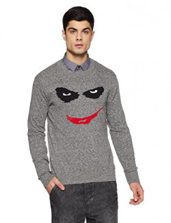 Joker by Free Authority Men's Sweater (JK1FMW289_Black Texture_Large)