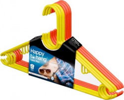 Happy to Hang Plastic Pack of 6 Hangers(Red, Yellow)