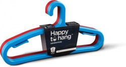 Happy to Hang Denimation Plastic Pack of 6 Hangers(Blue, Red)