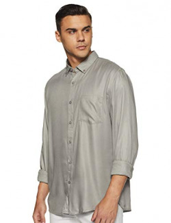 Ruggers Men's Solid Regular fit Casual Shirt (400018059982_Grey L)