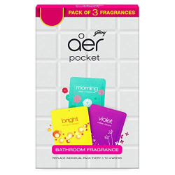 Godrej aer pocket, Bathroom Air Fragrance - Assorted Pack of 3 (3x10g)