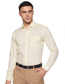 Red Tape Men's Solid Regular fit Formal Shirt (RFS0049_Yellow_XL)