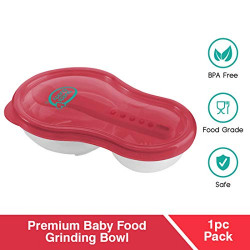 Buddsbuddy Premium Baby Food Grinding Bowl,6m+ (Red)