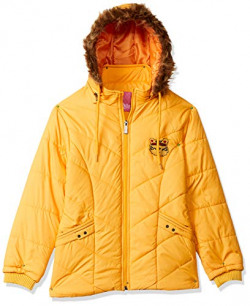 Qube By Fort Collins Girl's Quilted Regular fit Jacket (1190AZ_Yellow_24)